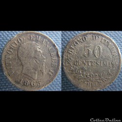 50 centesimi 1863 M