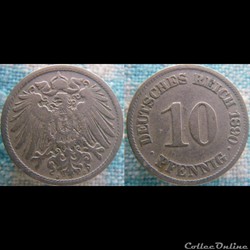10 pfennig 1890 J
