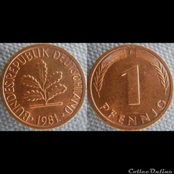 1 pfennig 1981 F