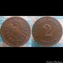 2 pfennig 1876 G