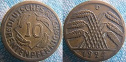 10 Rentenpfennig 1924 D