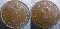 2 Reichspfennig 1939 D