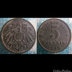5 pfennig 1919 F
