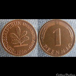 1 pfennig 1986 J