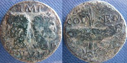 Auguste et Agrippa Dupondius Nîmes type IV