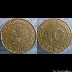 10 Pfennig 1991 F