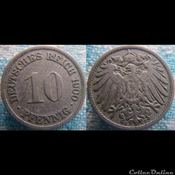 10 pfennig 1900 F