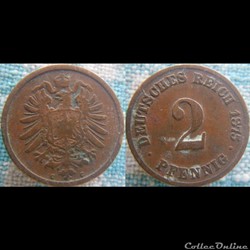 2 pfennig 1875 G