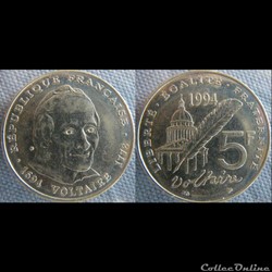 5 Francs 1994 Voltaire
