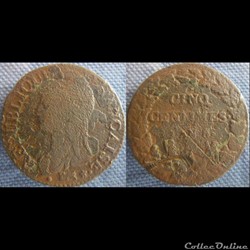 5 Centimes An 8 A