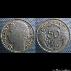 50 Centimes 1945 B