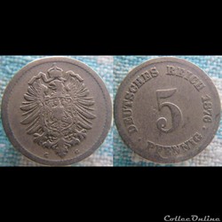 5 pfennig 1876 G