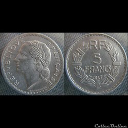 5 Francs 1947, 9 fermé