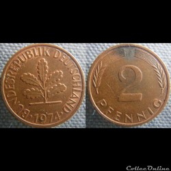 2 Pfennig 1974 F