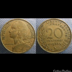 20 Centimes 1963