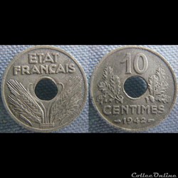 10 Centimes 1942