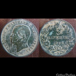 5 centesimi 1862 N