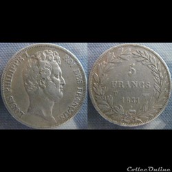 5 Francs 1831 T - tranche en creux