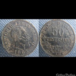 50 centesimi 1863 T