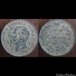 5 centesimi 1861 M
