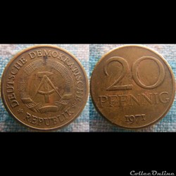 20 pfennig 1971 RDA