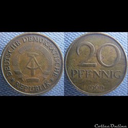 20 pfennig 1969 RDA