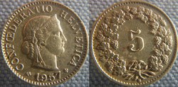 5 Rappen 1957 B