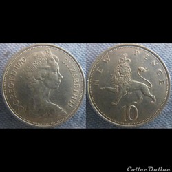 10 New Pence 1970