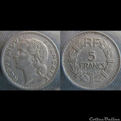 5 Francs 1947, 9 ouvert