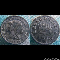 5 soldi 1813 M