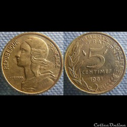 5 Centimes 1981