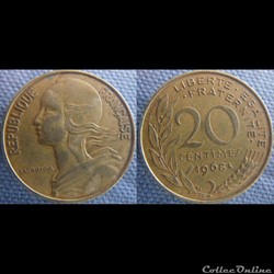 20 Centimes 1968