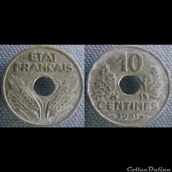 10 Centimes 1941