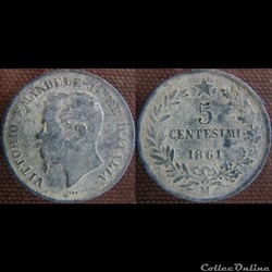 5 centesimi 1861 M