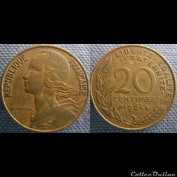 20 Centimes 1964