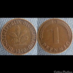 1 pfennig 1950 G