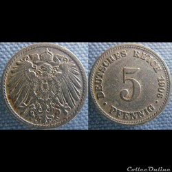 5 pfennig 1906 D