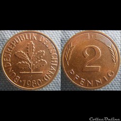2 Pfennig 1980 F