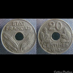 20 Centimes 1943