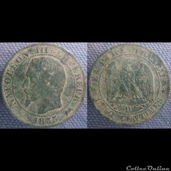 5 Centimes 1855 D Ancre