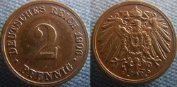 2 pfennig 1906 D