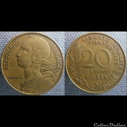 20 Centimes 1963