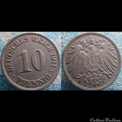 10 pfennig 1911 J