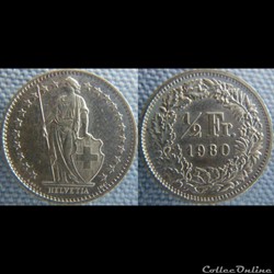 1/2 Franc 1980