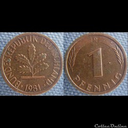 1 pfennig 1981 D