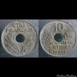 10 Centimes 1942
