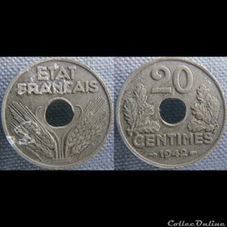 20 Centimes 1942