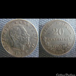 20 centesimi 1863 M
