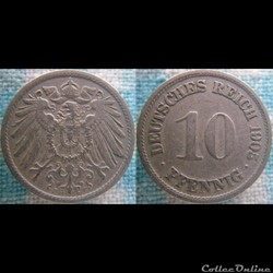 10 pfennig 1905 F