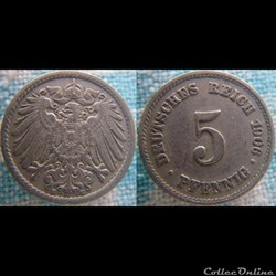 5 pfennig 1906 E